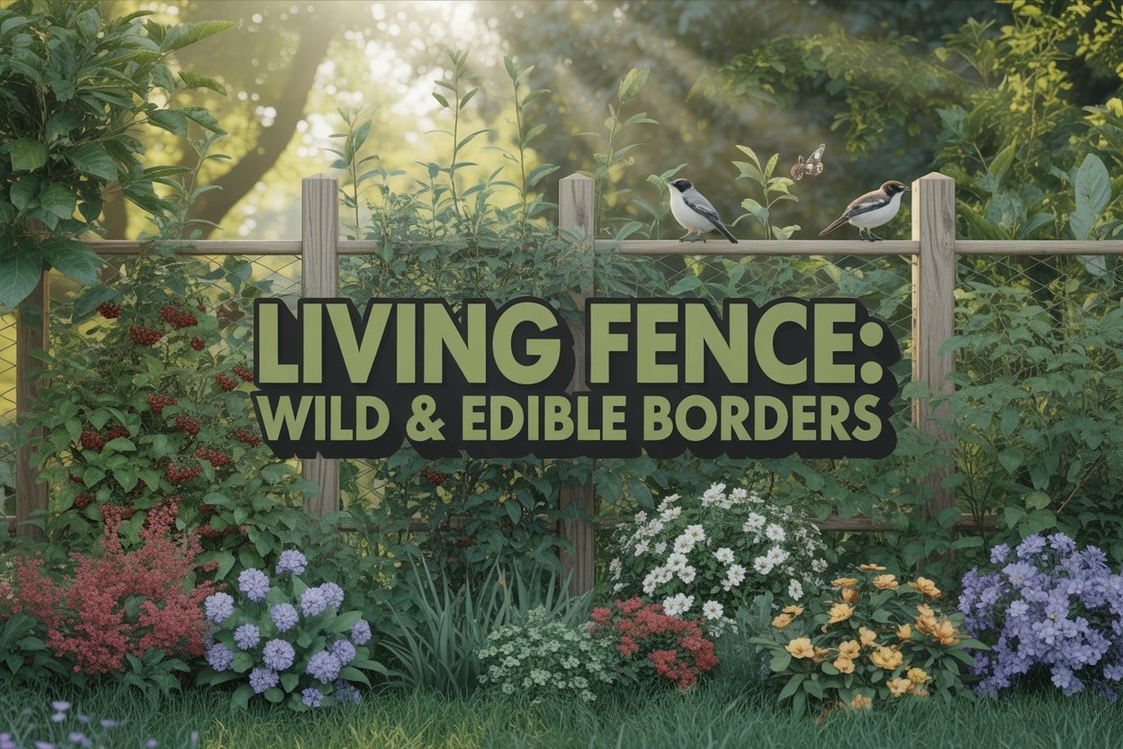 living fence ideas, edible living fence, edible privacy screen plants, living fence plants for wildlife, sustainable garden fencing, edible hedge design, organic garden fencing
