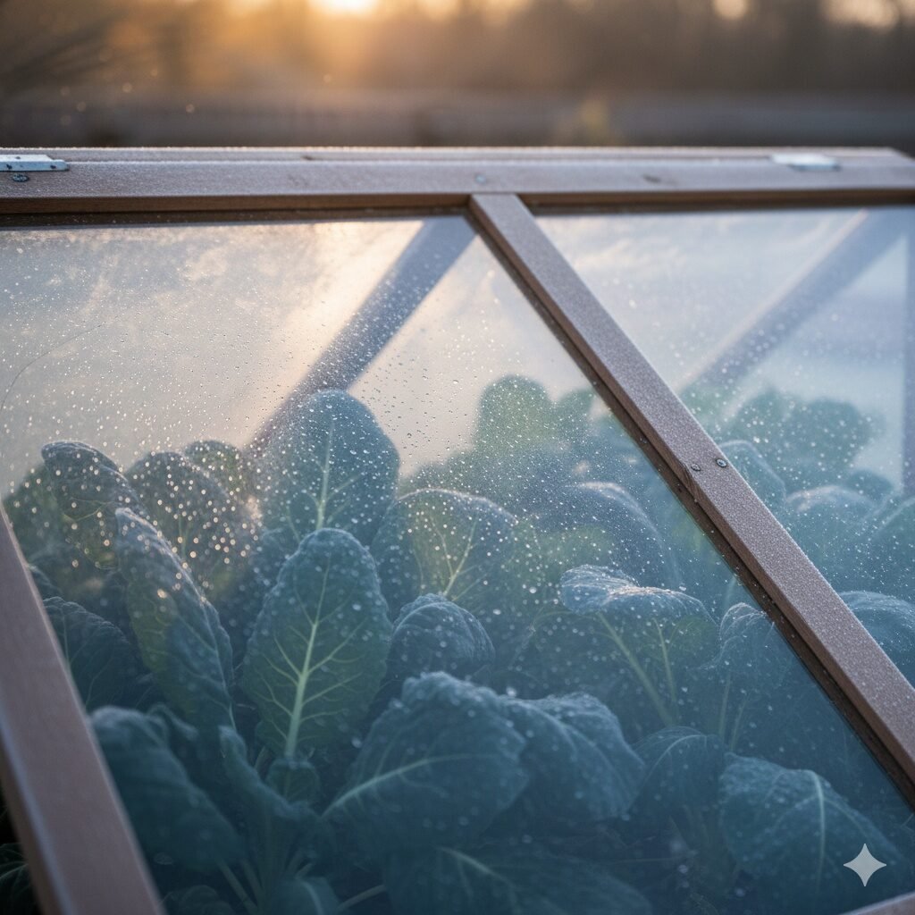 winter edible gardening, cold frame gardening, extend growing season, mini greenhouse, DIY cold frame, cloches for garden, overwintering vegetables, protect garden from frost, season extension, winter vegetable garden