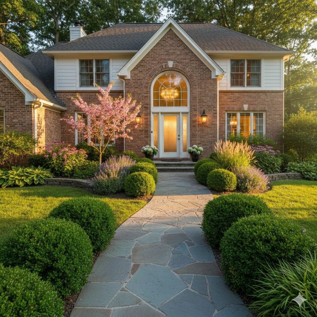 front yard landscaping with rocks