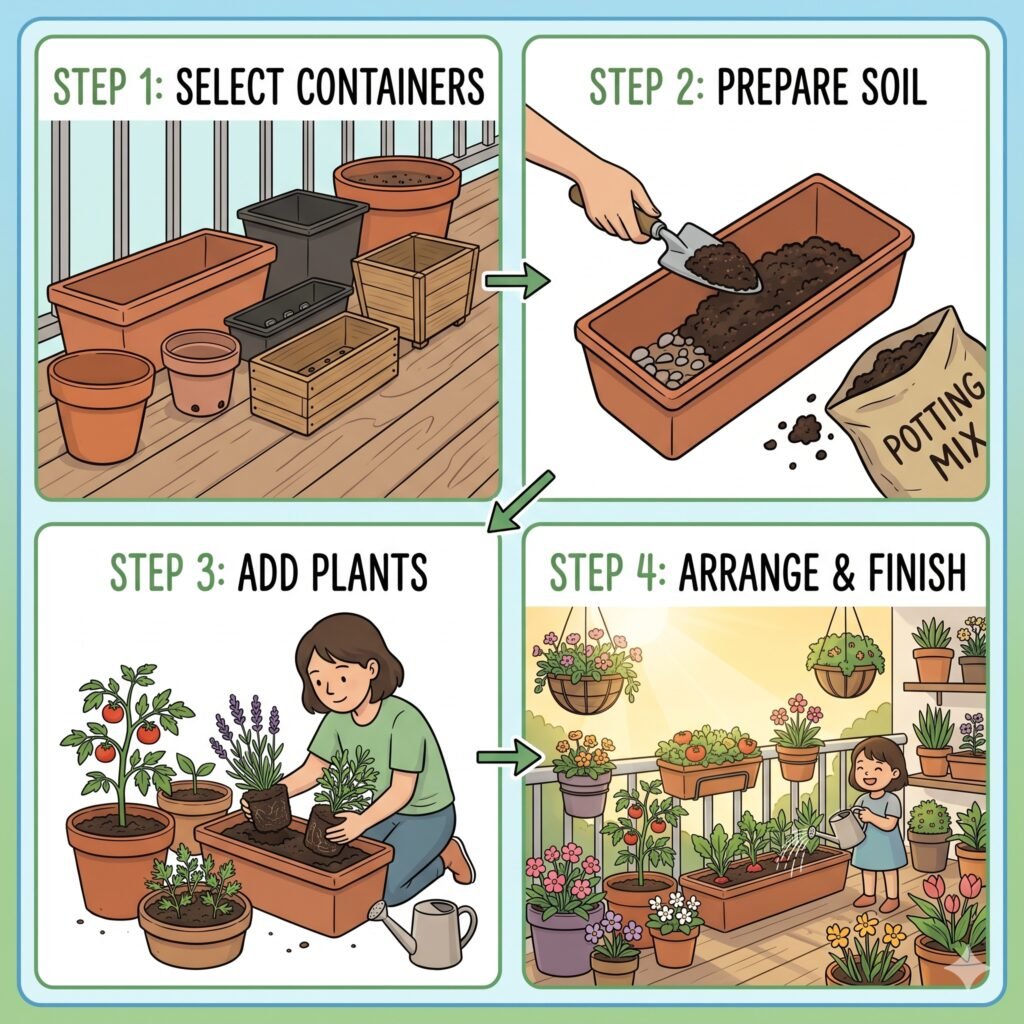 5 Easy Ways to Start a Balcony Garden (Tools, Setup & What to Grow)